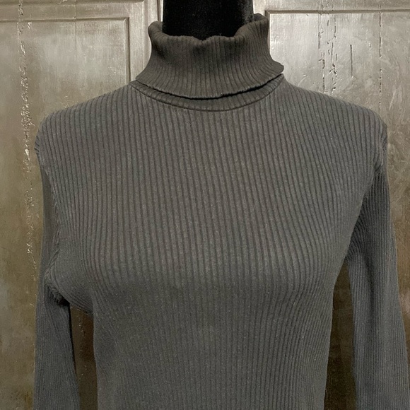 Real Comfort Black Ribbed turtleneck sweater - Size Large - Picture 4 of 9